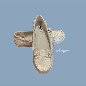 Arizona Jean Company Cream Woven Slip-On Boat Shoes